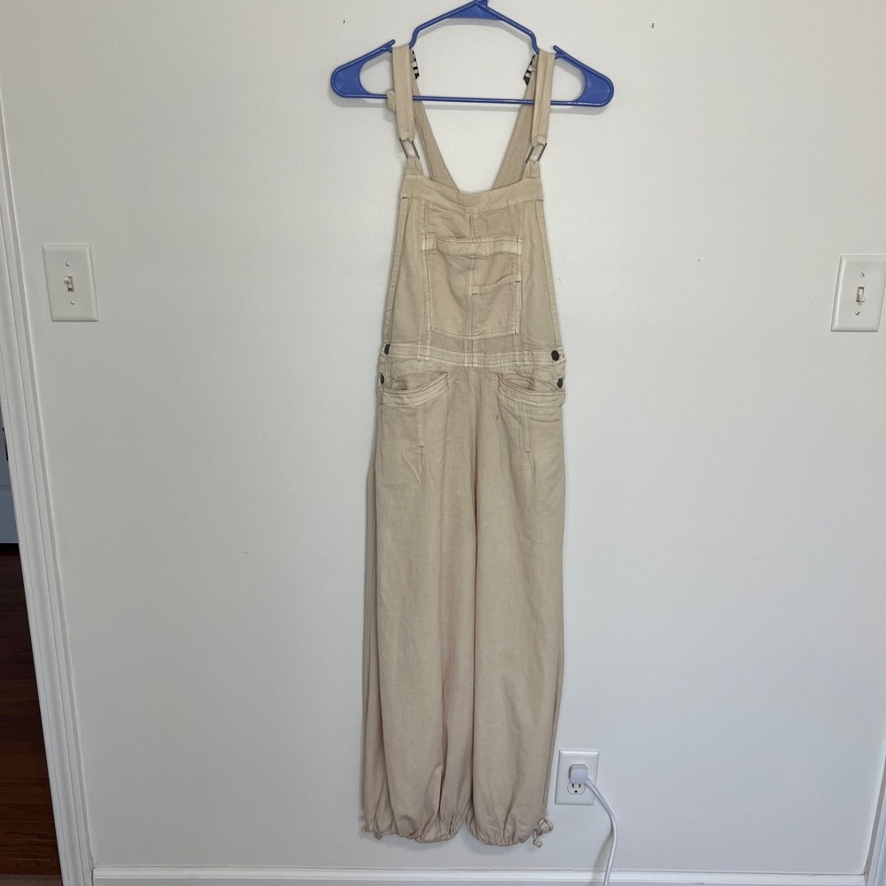 Free People Overalls Women's XS Balloon Leg Lagenlook Oversized Boho Neutral